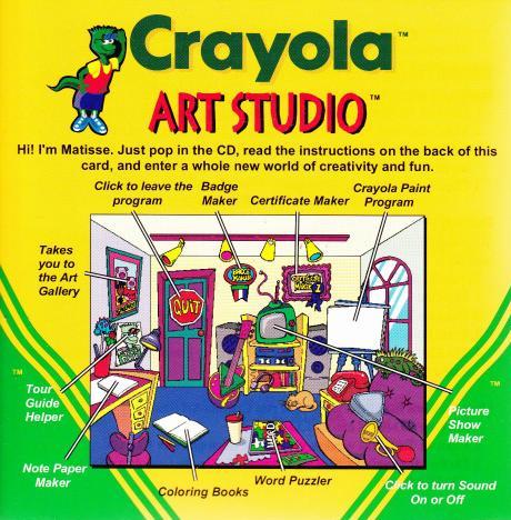 Crayola Art Studio PC CD picture coloring paint program, digital
